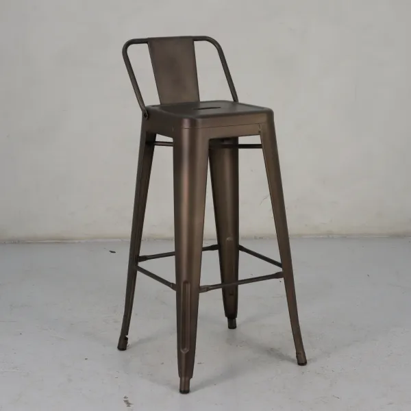 Fransk barstol i metall  Brown