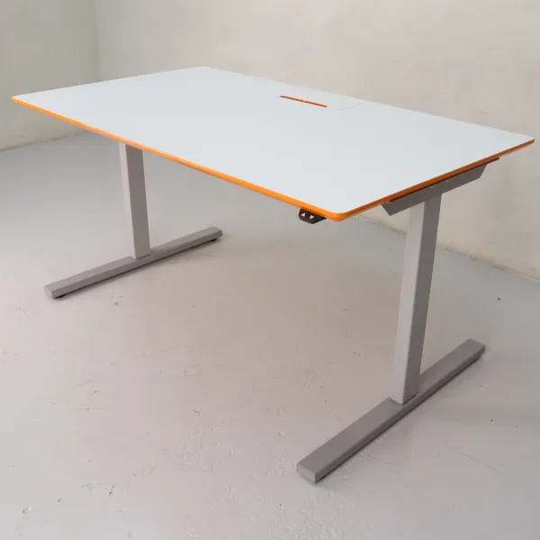 Höj- och sänkbart skrivbord, Hs bord Edsbyn Vitt, Grå, Orange