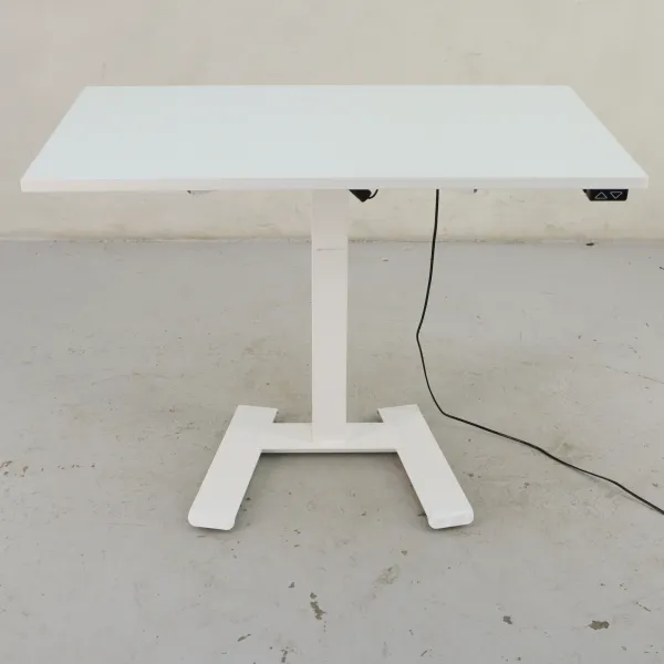 Komplett höj- och sänkbart skrivbord 1-pelare  White