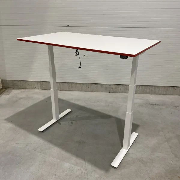 Höj- och sänkbart skrivbord, Hs bord RolErgo Röd, Vitt
